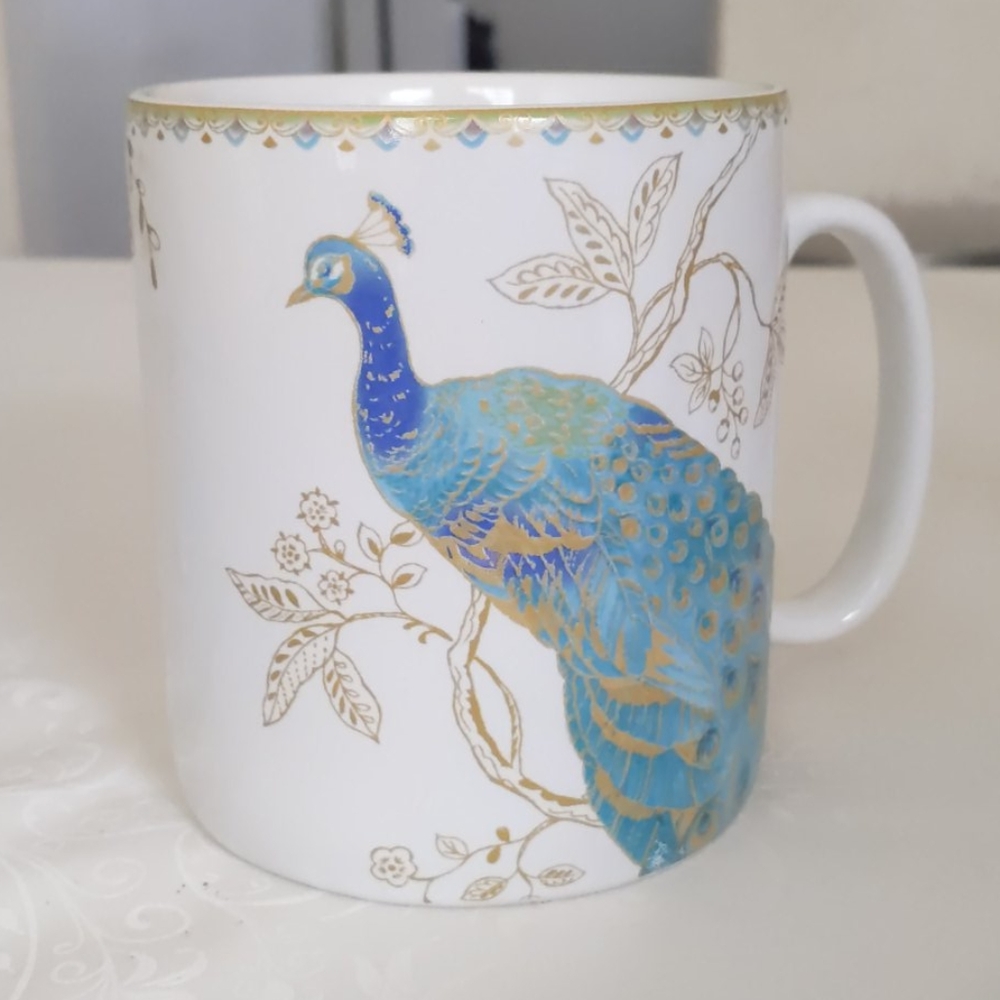 ❤️ 222 Fifth | Peacock Garden Porcelain Jumbo Mug